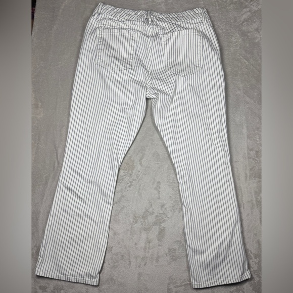 Frame Le Crop Mini Boot Cobalt Multi Blue White Striped Cotton Blend Jeans 28 - Picture 11 of 15